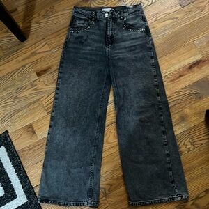 Zara big girl black wide leg jeans size 11-12